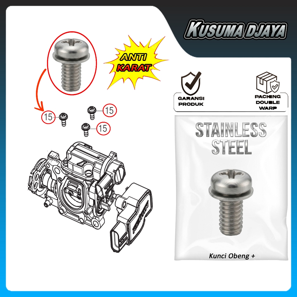 BAUD BAUT SENSOR IACV STAINLESS OBENG + CBR SUPRA GTR SONIC 150 SATUAN