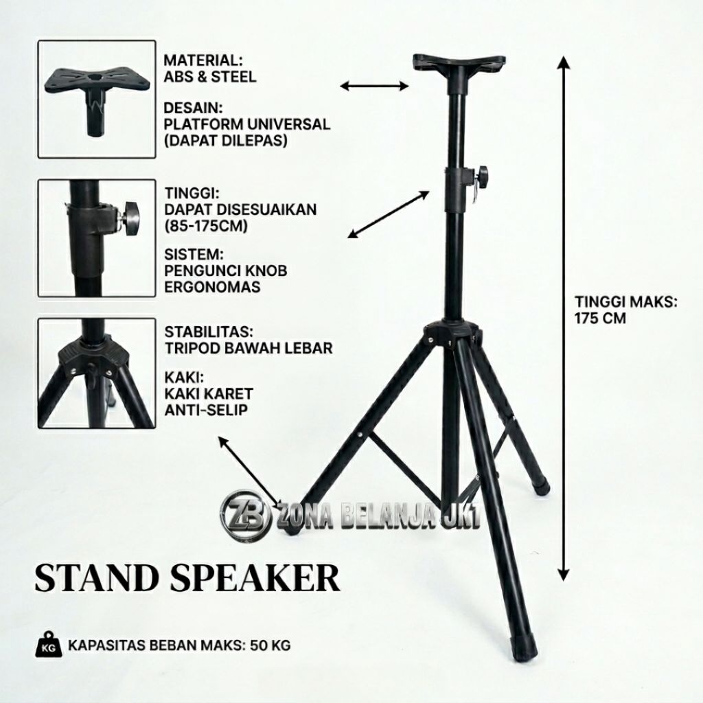 STAND SPEAKER AKTIF PASIF BISA UNTUK SEGALA JENIS SPEAKER PASIF MAUPUN SPEAKER AKTIF / STANDING SPEA