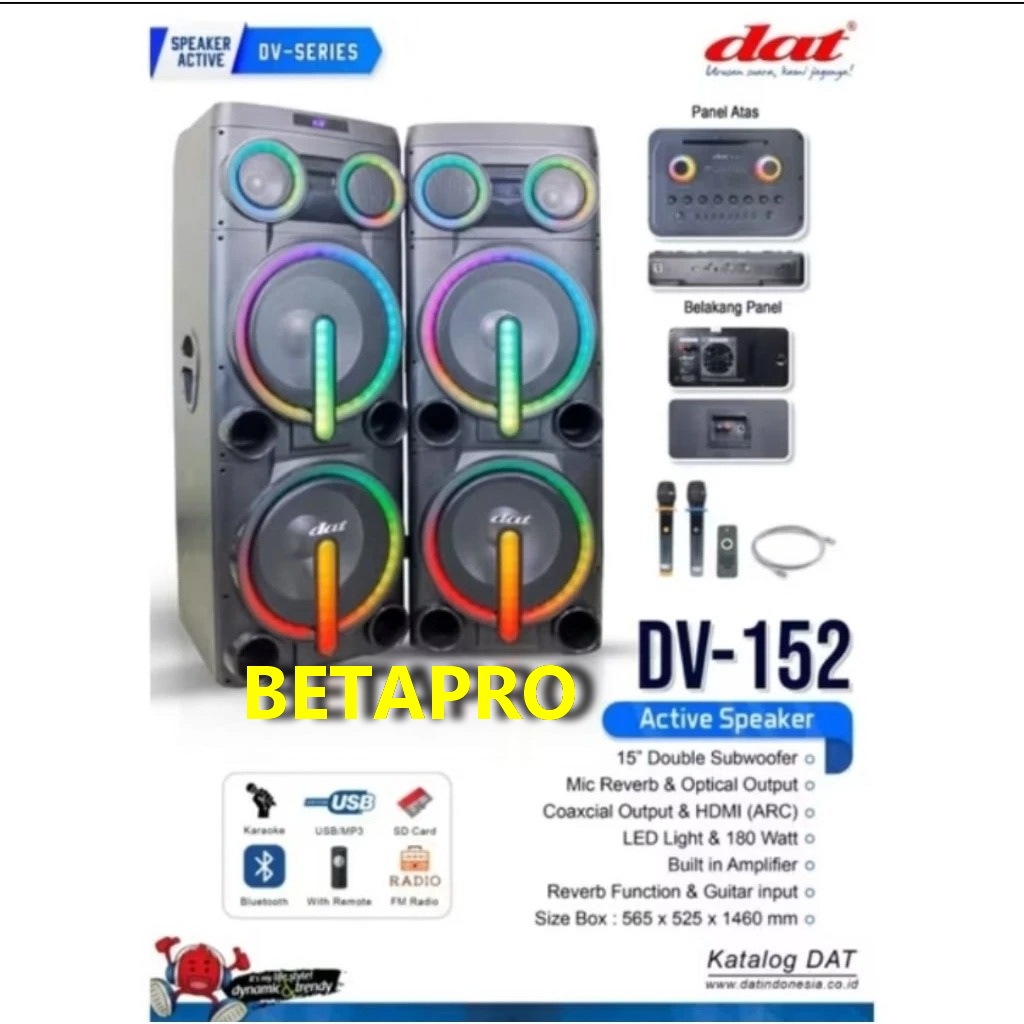 Speaker aktif pasif dat 15 inch dv152 karaoke bluetooth dv 152 aktiv pasiv