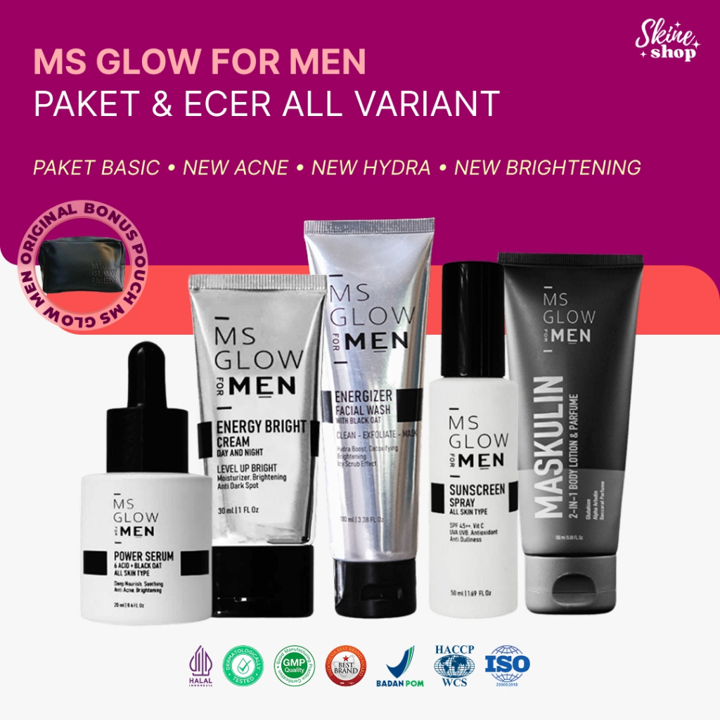 Skineshop - MS Glow Men Paket Maskulin | MS Glow Men 1paket Lengkap | MS Glow Men Brightening Ori