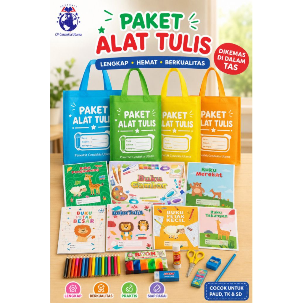 Paket alat tulis ATK ATS sekolah PAUD TK Ra
