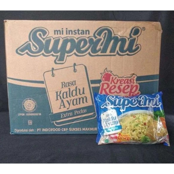 Supermi Mie Instant Rasa Kaldu Ayam 1 Dus Isi 40 Bungkus