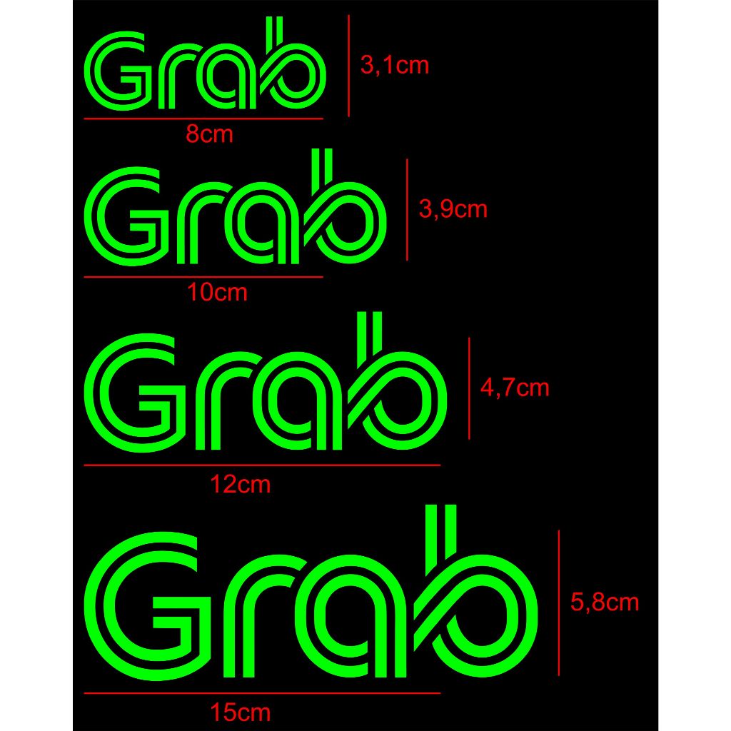 sticker tulisan Grab