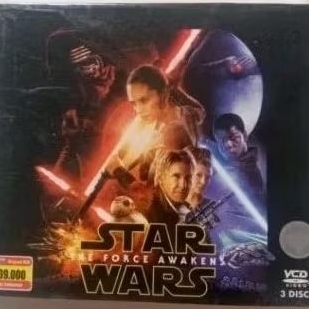 VCD ORIGINAL STAR WARS - THE FORCE AWAKEN Isi 3 VCD FEAT HARRISON FORD TEKS INDONESIA SEGEL