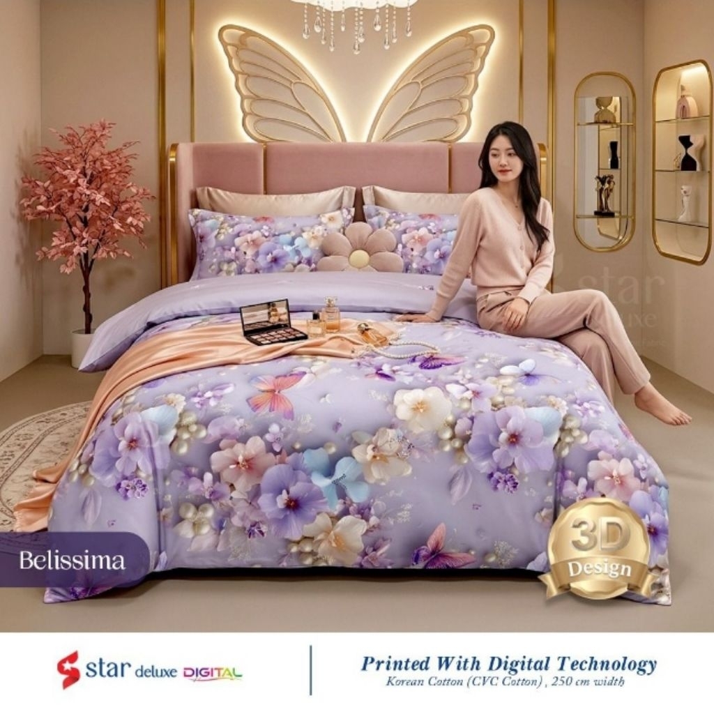 Sprei Katun Lokal Motif Belissima 3D Series By Bahan Katun Star,Sprei Homemade/Sprei Custom/Seprai A