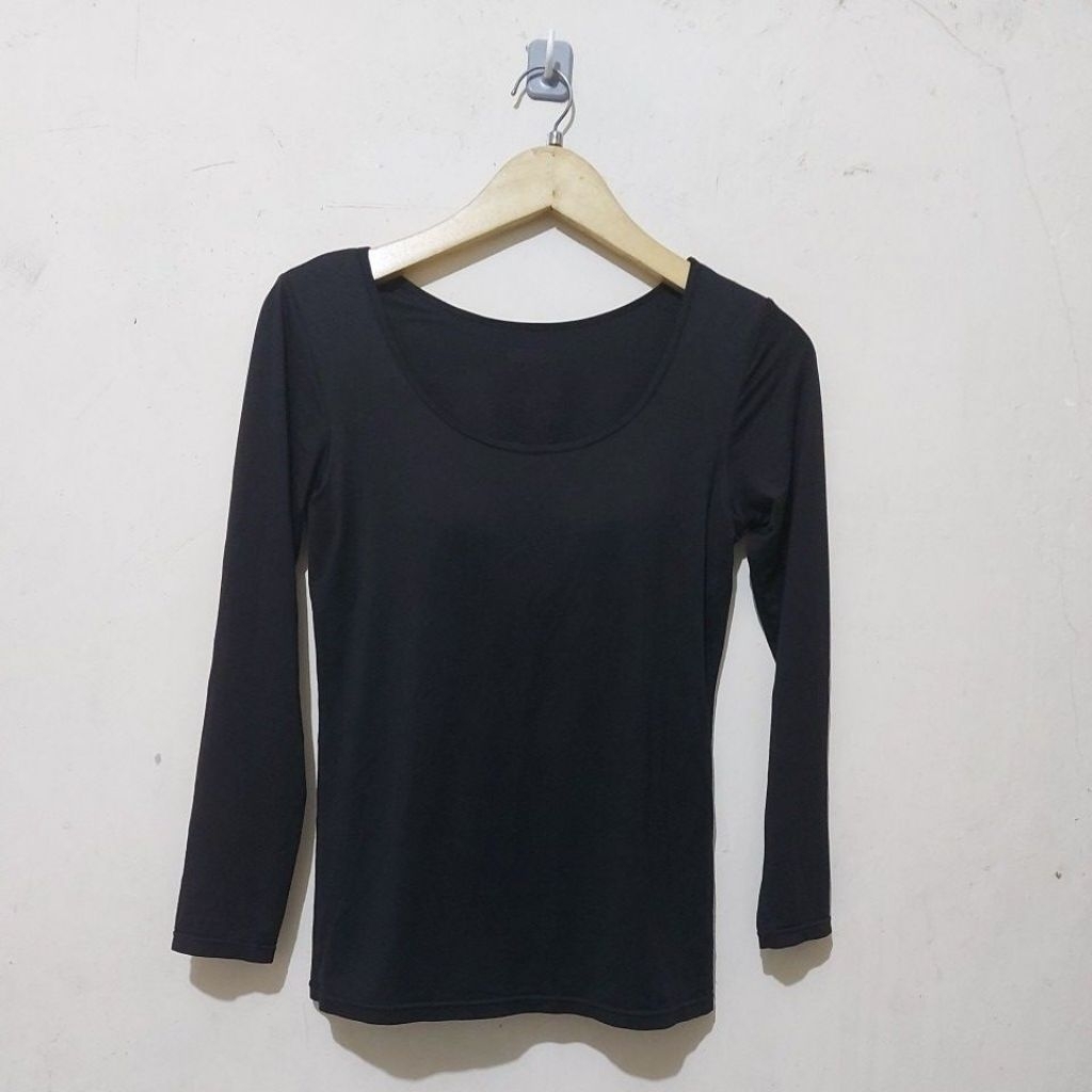 code:E369>Tshirt Heattech regular with cup bra UNI*M
