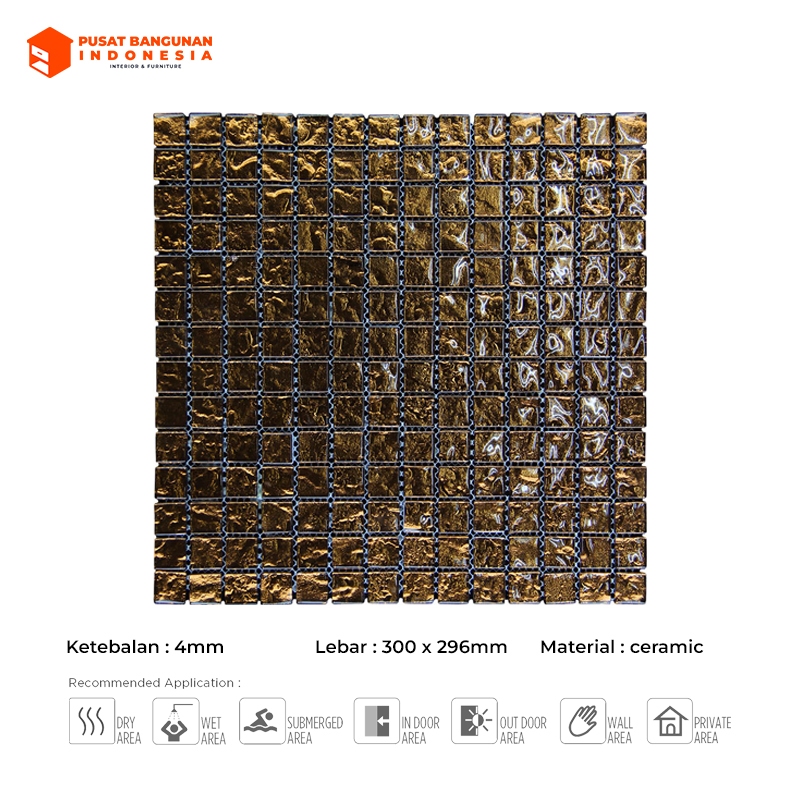 Keramik Mosaic Dinding Backsplash Wallpanel Tiles Neo Bronze
