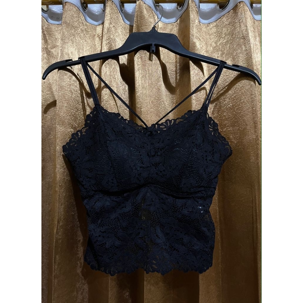 tanktop renda ada cup bra