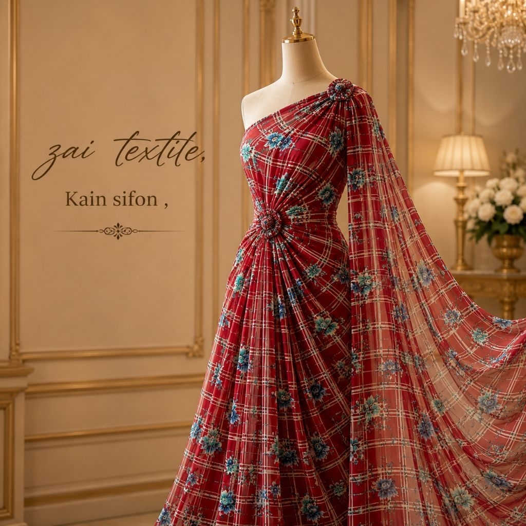 kain sifon motif bunga - kain sifon - kain sifon ceruty - kain sifon mid