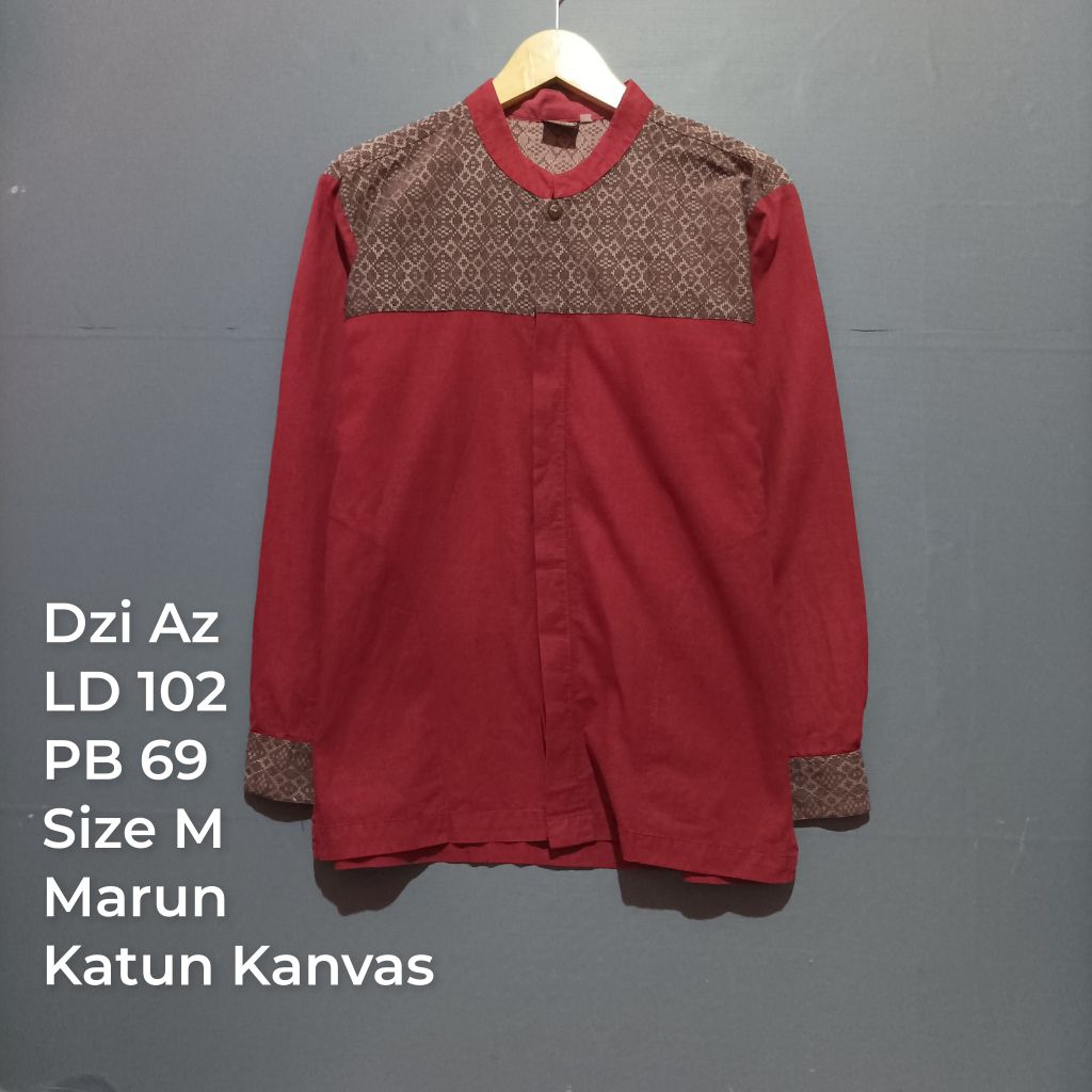 baju koko pria dewasa size M warna marun bekas | second preloved PL