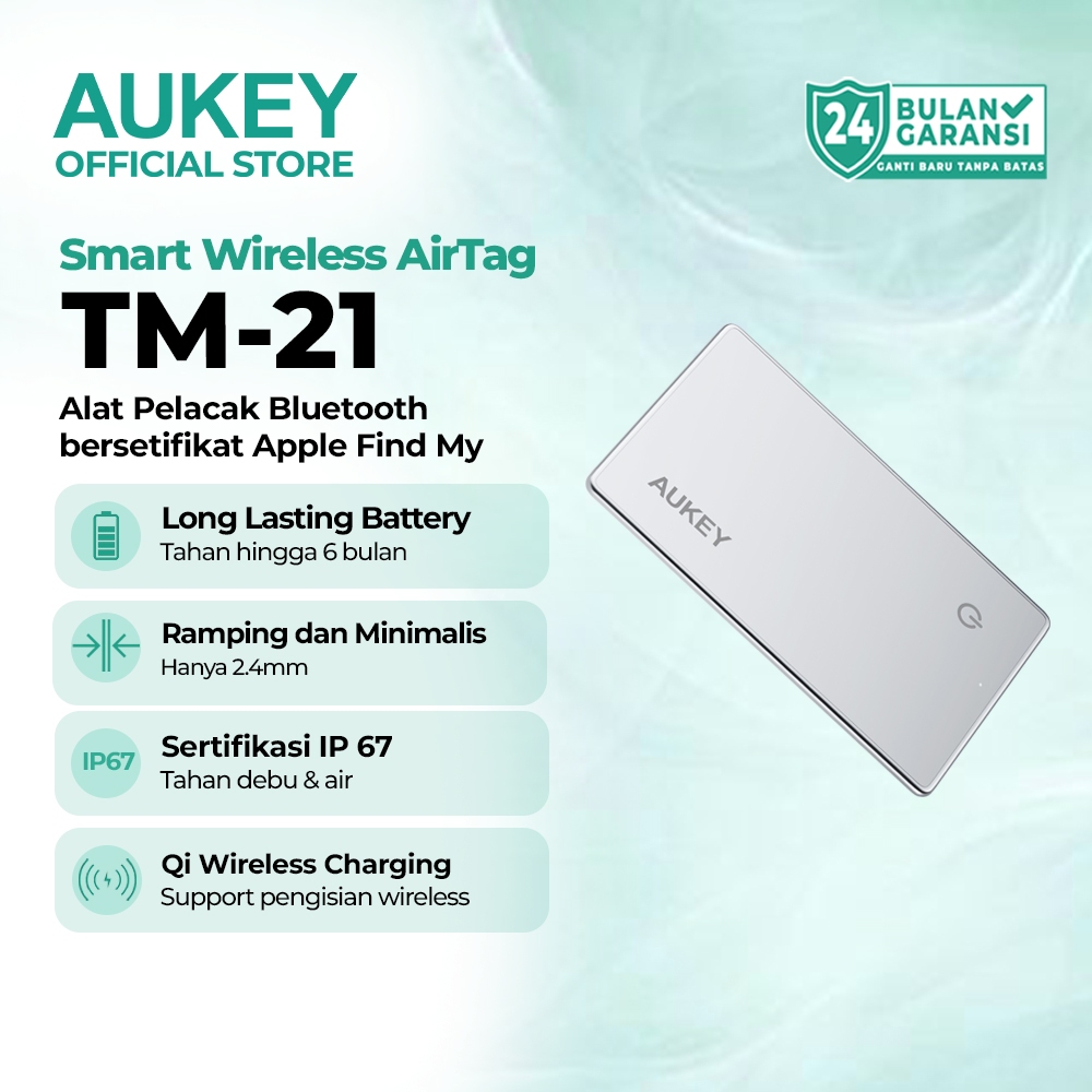 AUKEY Smart Wireless Charging AirTag Bluetooth Tracker untuk Apple Track Mate 3 Series TM-21