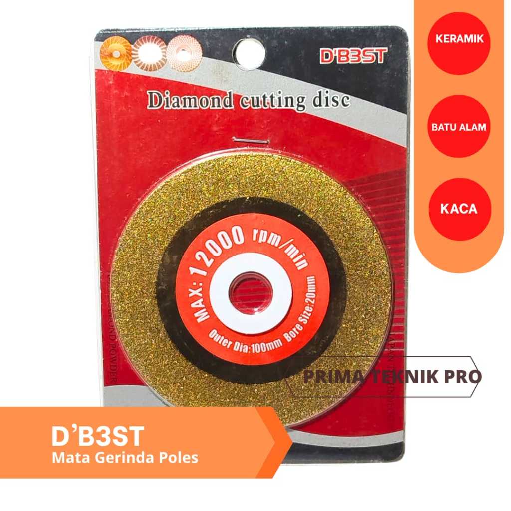 D'B3ST Diamond Cutting Disc 4 Inch Mata Potong Keramik Kaca Granit Marmer Pisau Gerinda Potong Serbu
