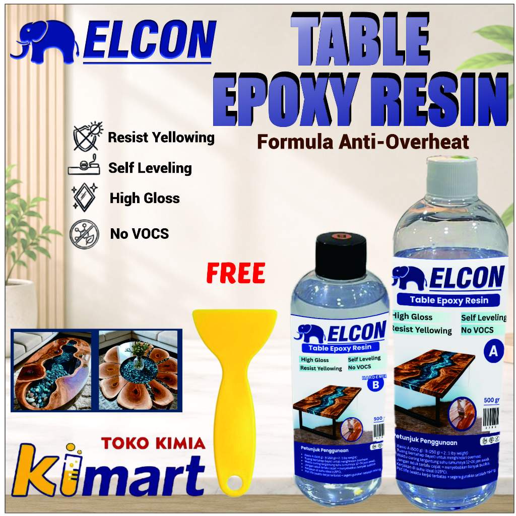 Epoxy Resin Super Bening Clear Premium 750 Gr - Lantai Floor Epoxy / Meja Kayu / Artwork Table 1 Kg 