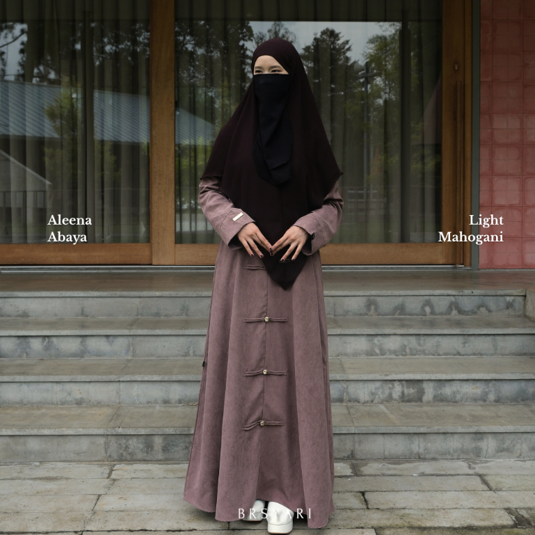 BRSYARI ALEENA Abaya Cheongsam Cupro Gamis Abaya Pakaian Muslim Wanita
