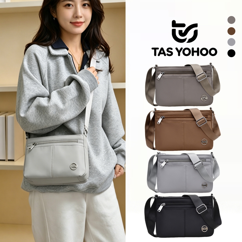 [READY]Tas Selempang Wanita Yang Ringan Tas Kotak Kecil Nilon Berkapasitas Besar Tas Bahu Wanita Ber