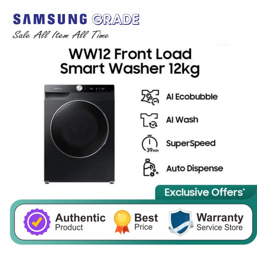 SAMSUNG MESIN CUCI FRONT LOADING 12 KG WW12CGP44DSBSE / WW-12CGP44DSBSE / WW12CGP44DSB