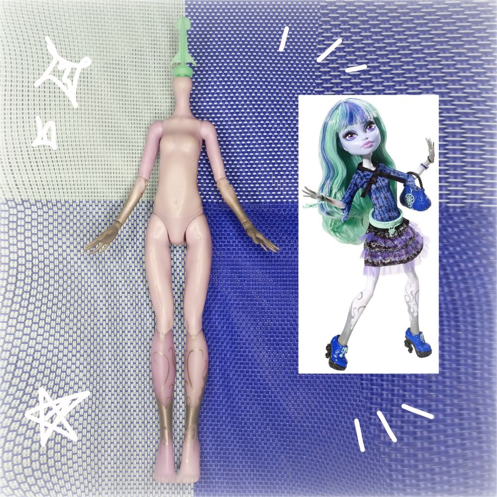 Monster High G1 Twyla Boogeyman boneka doll mattel (tanpa kepala)