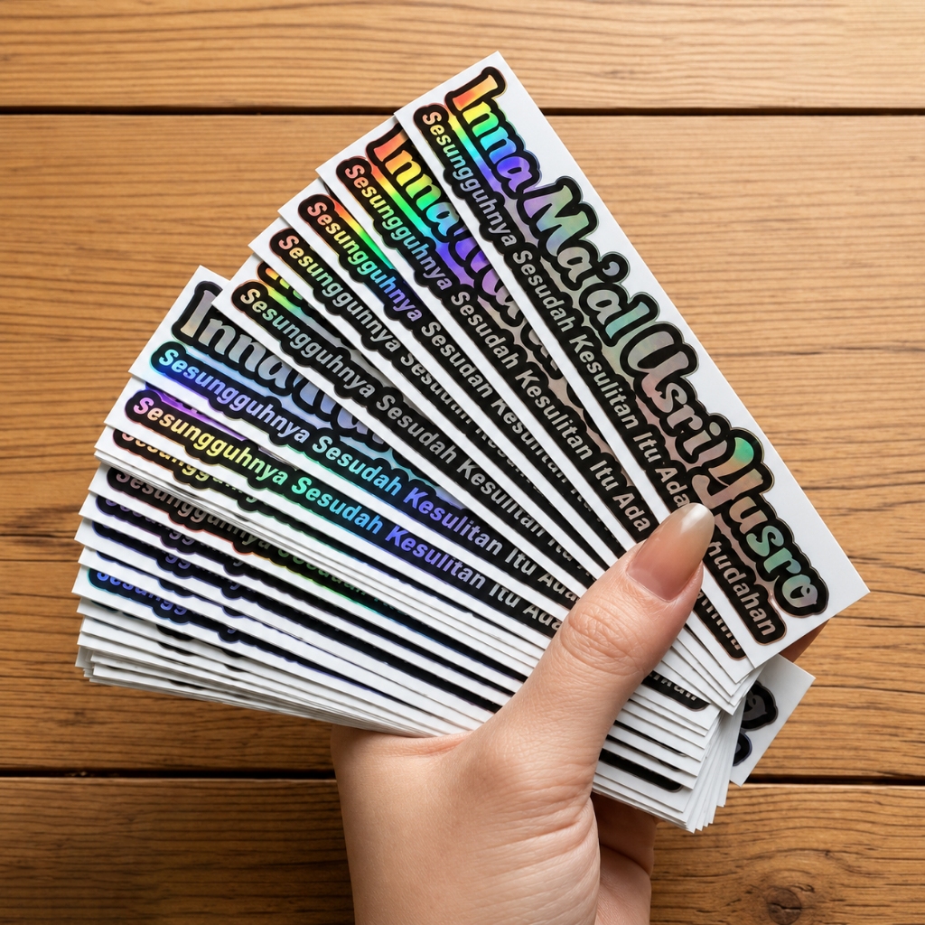 Stiker INNA MA'AL USRI YUSRO HOLOGRAM