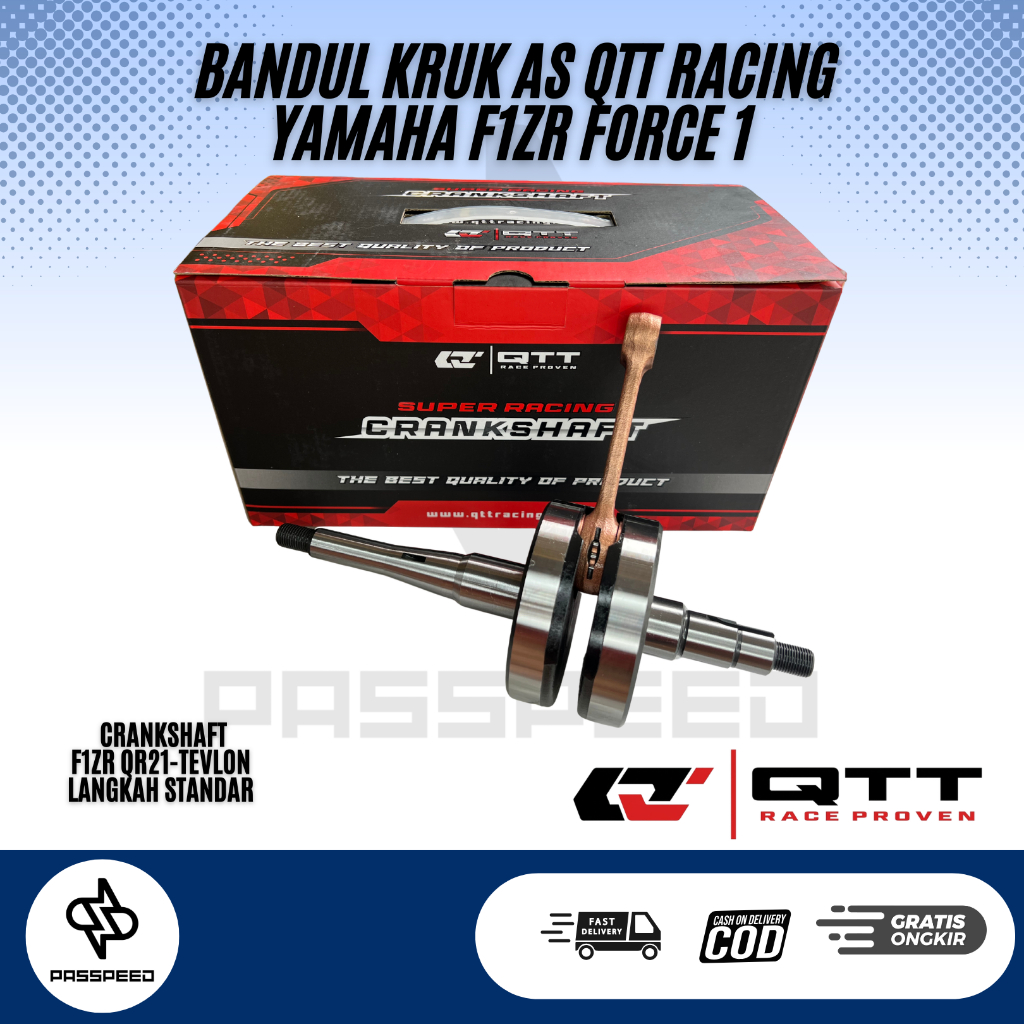 QTT CRANKSHAFT BANDUL KRUK AS SET STANG SEHER YMH RX-KING RXK RXS RXKING QR21-TEVLON STROKE UP 0.5MM