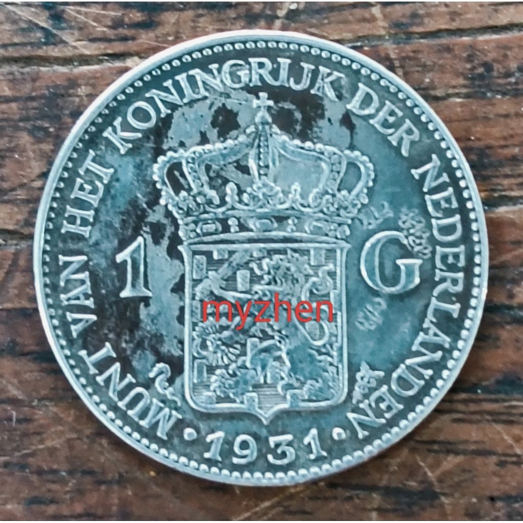 koin perak wilhelmina 1G 1931 ori