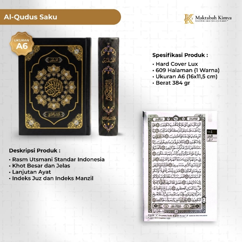 Qur'an Al Quddus Kecil Al Quran Kudus ORI Mushaf cetakan Buya Kudus Quran yanbua