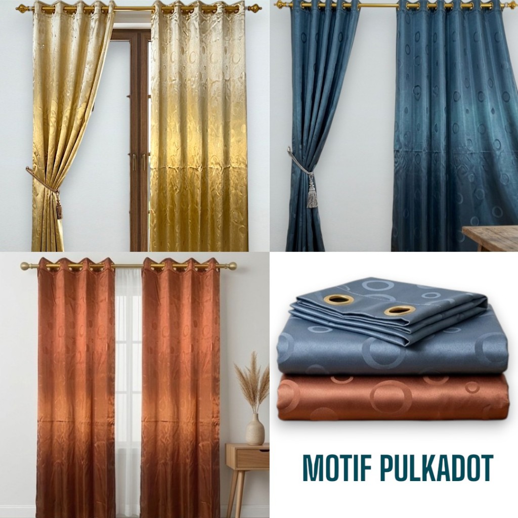 Gorden Tebal/Tirai jendela murah tapi mewah/Korden Elegan Mudah Dipasang/Hordeng bolong bolong