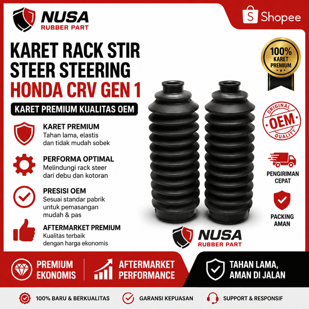 Karet Rack Steer Honda CRV Gen 1 | Steering Rack Boot CRV Gen1 | Karet Rack Stir Power Steering CR-V