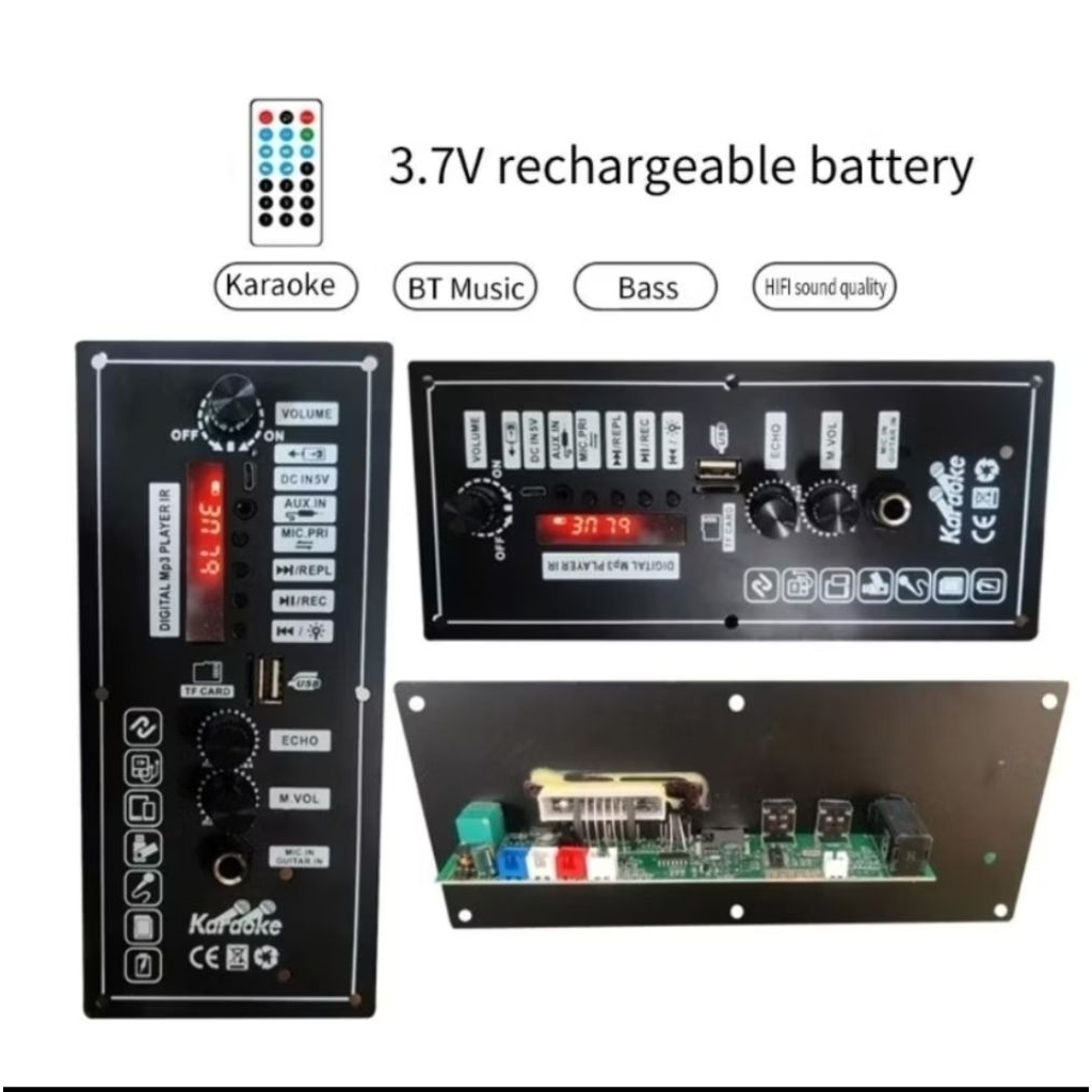 Kit Power Amplifier Bluetooth Karaoke 3.7V