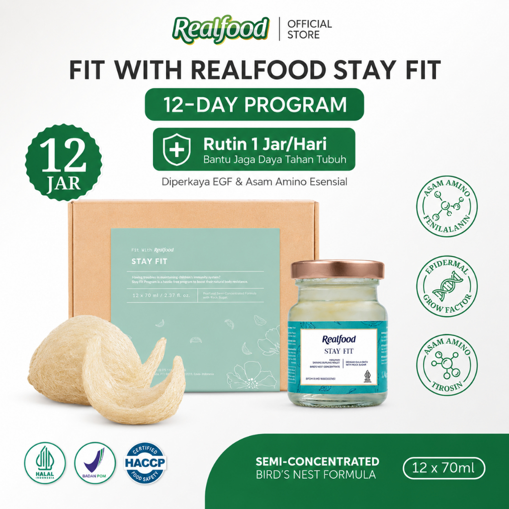 Realfood Stay Fit | Minuman Sarang Burung Walet | Daily Wellness | Nutrisi Harian | Daya Tahan Tubuh