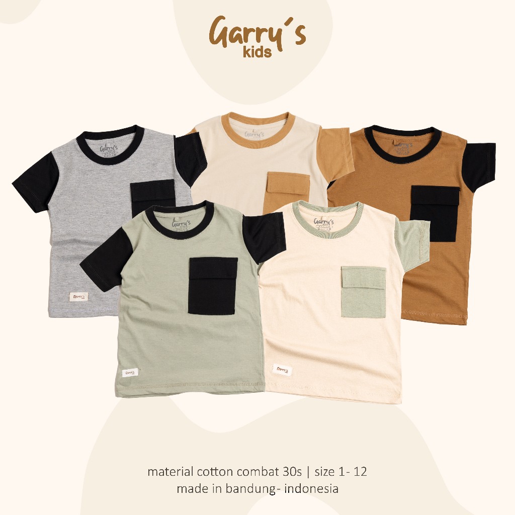 T-shirts Anak Premium Azura Basic Apl Tee Kaos Unisex Polos Katun Combed 30s Garrys