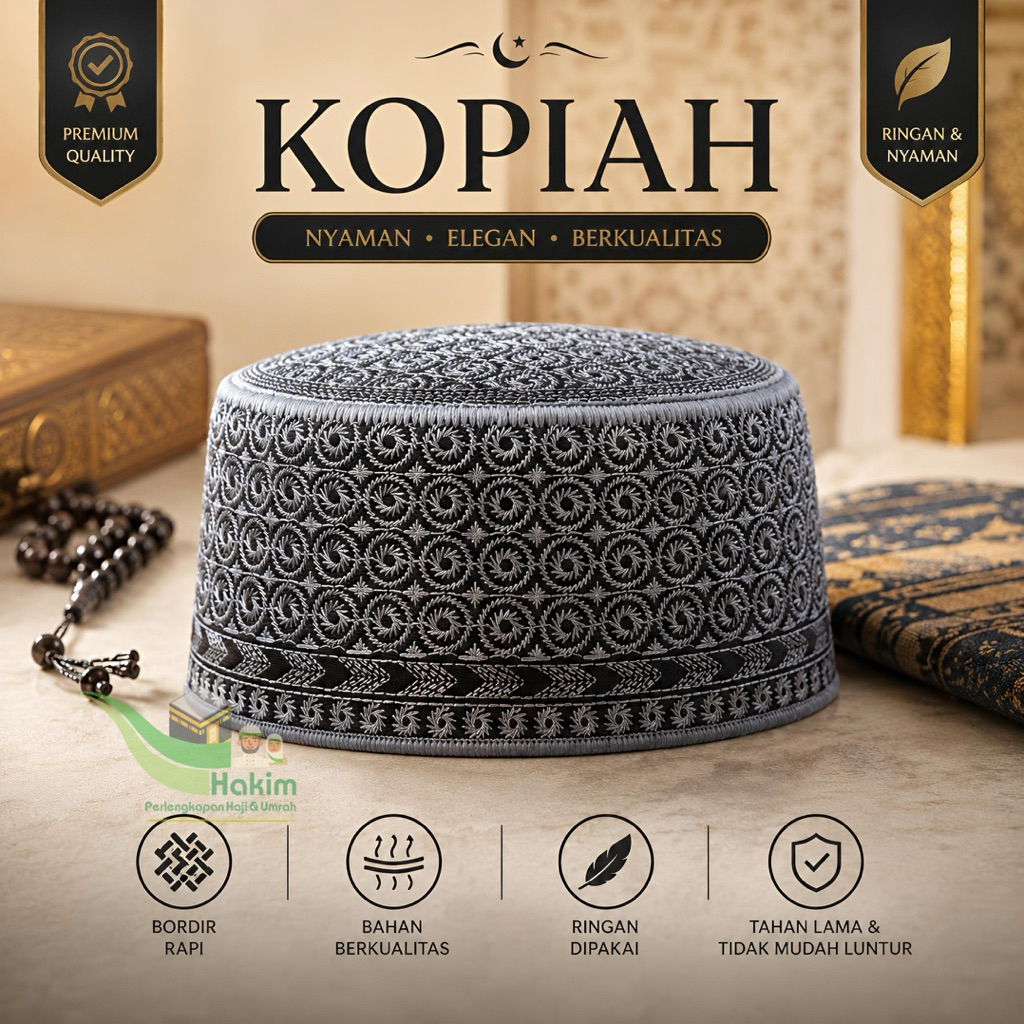 Kopiah Terbaru Pakistan Import Original Dewasa & Anak-anak Lobe Bangladesh Bordir Premium