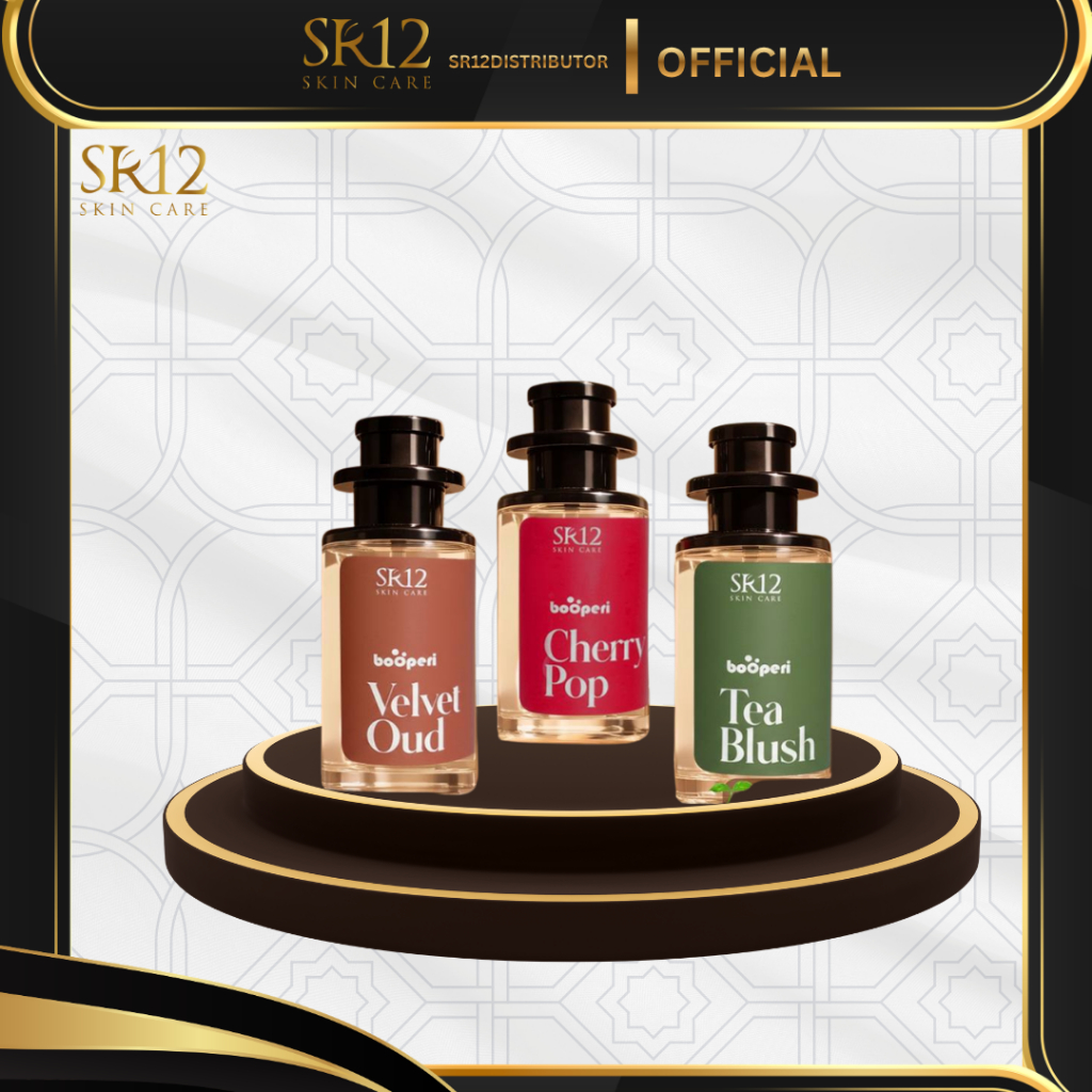 Parfum bopperi  Parfum boopery sr12 Cherry pop, Velvet Oud, Tea Blush, aroma wangi tahan lama, elega