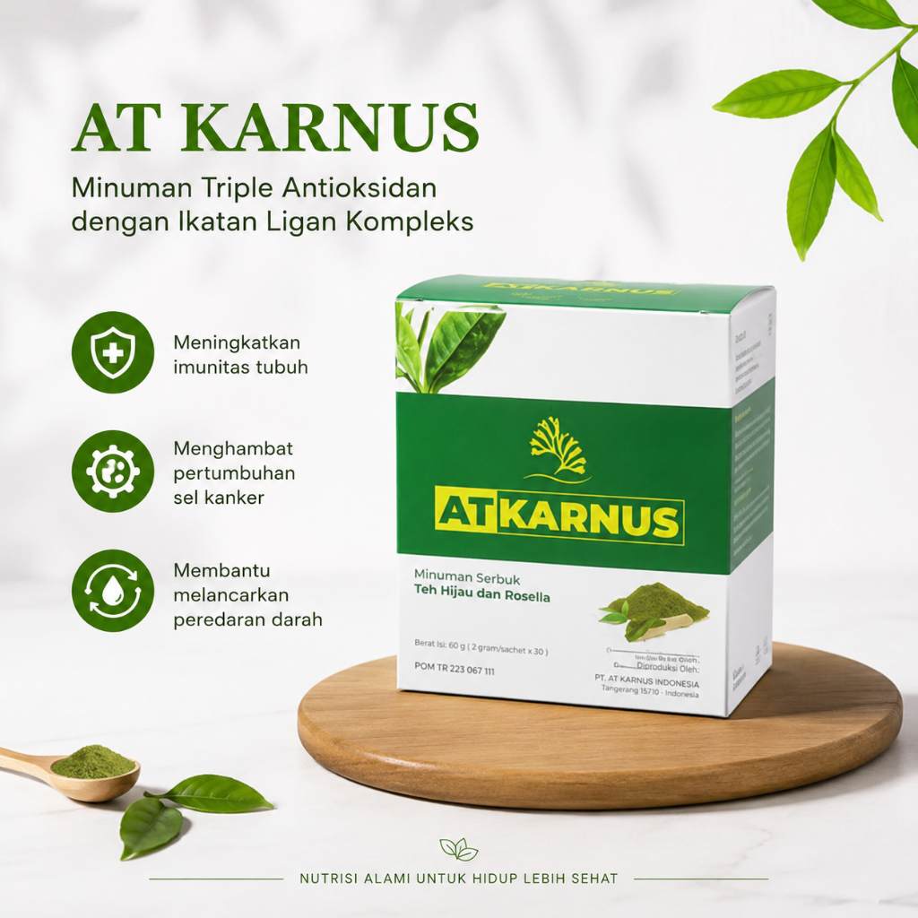 AT karnus Original Kemasan Box Isi 60 /15 Sacet | ALGA TEA Antioksidan Tinggi Alga Kolagen Algatea t