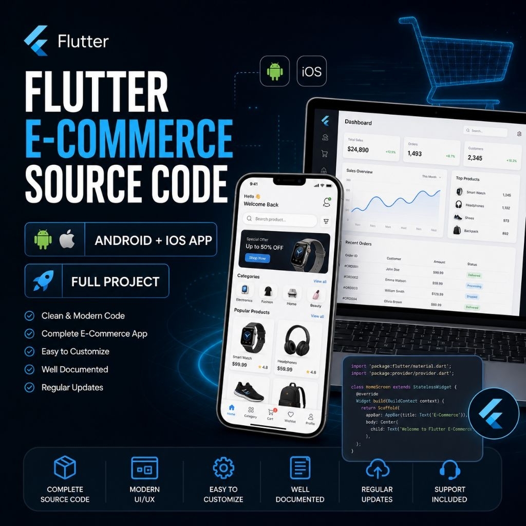 Flutter E-Commerce Source Code Full App Android iOS
