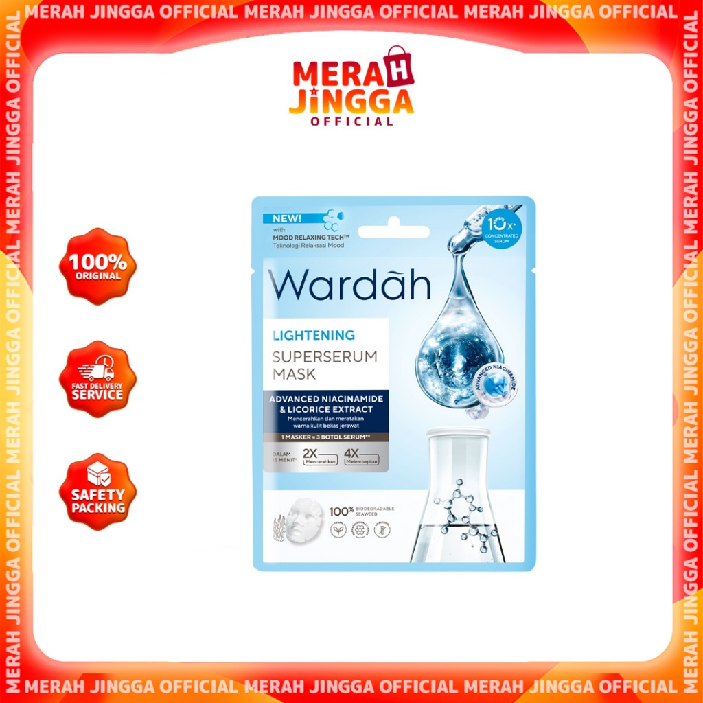WARDAH Lightening Super Serum Mask Niacinamide 20ml | Merah Jingga Official