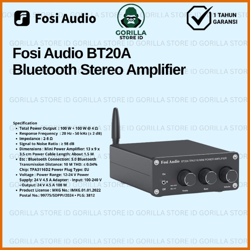 Fosi Audio BT20A Bluetooth Stereo Amplifier