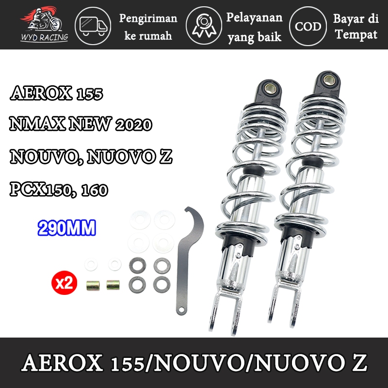 SHOCK BREAKER TABUNG AEROX 155 NMAX NEW 2020 NOUVO, NOUVO Z, PCX 150, PCX 160 290MM BELAKANG SHOCKBR