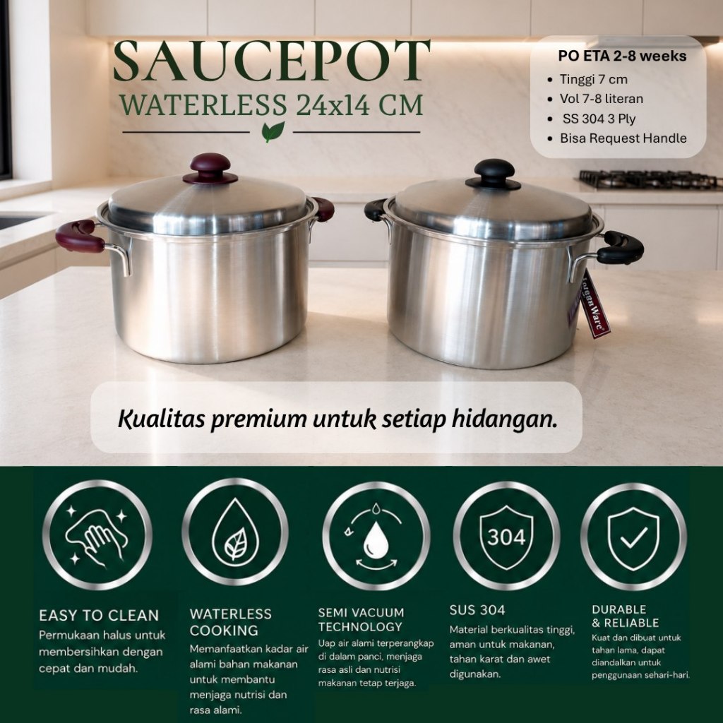 BIMA Waterless Saucepot 24 cm