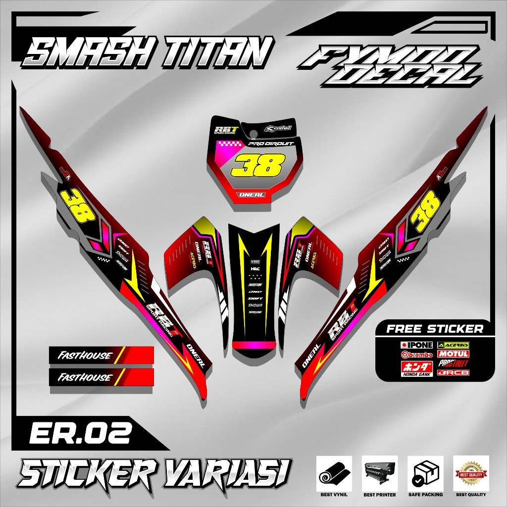 (NEW) STICKER DECAL STRIPING RBT HONDA SMASH TITAN 155 CUSTOM SUPERMOTO TERBARU KODE 26.02
