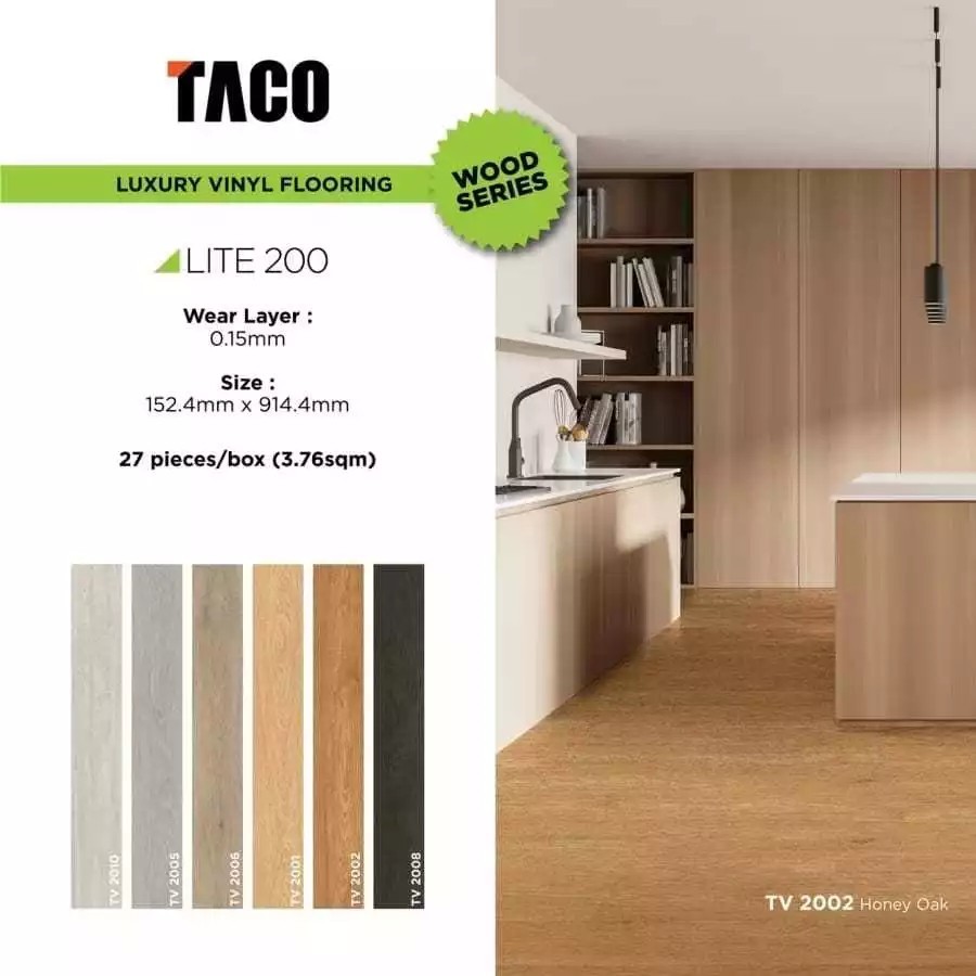 TACO Lantai Vinyl 2mm - Vinyl Plank TACO Tebal 2mm