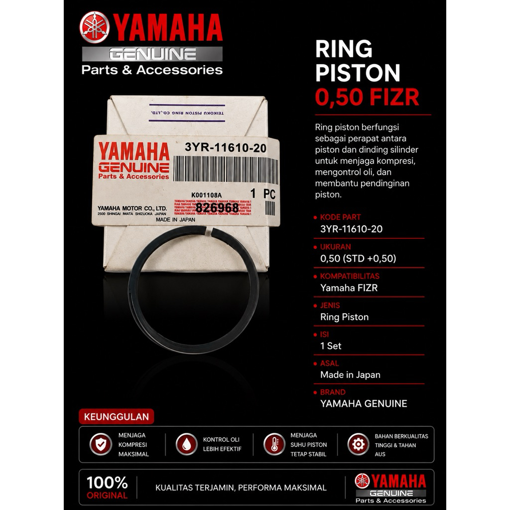 RING PISTON 0,50 FIZR
