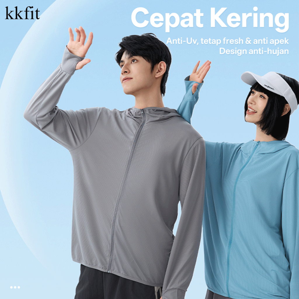 KKFIT Jaket Anti UV Pria Wanita UPF50+ / Jaket Pelindung Matahari Adem Tidak Gerah (J001)