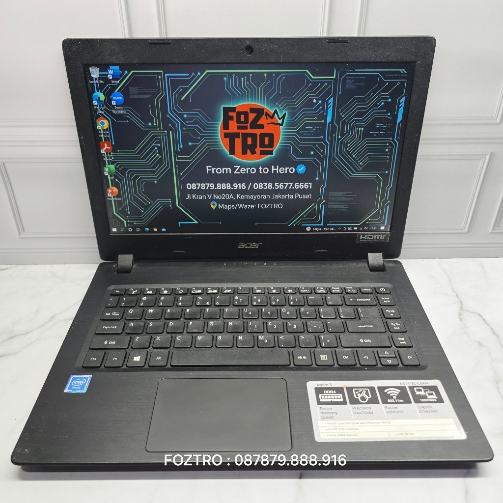 Laptop Acer Aspire 3 A314 Intel N4120 RAM 4/128GB SSD No Minus