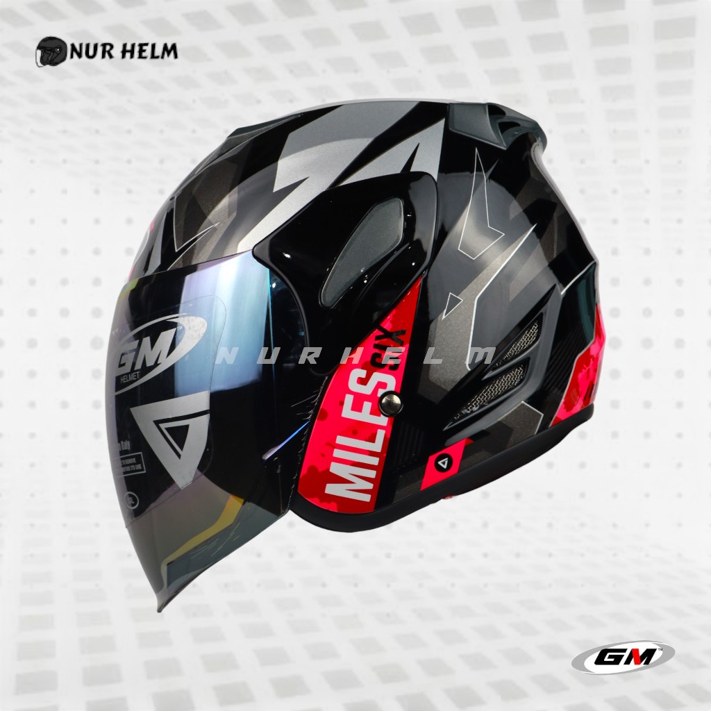 GM Fighter SR Motif Six Miles - Black/Pink - Helm Half Face
