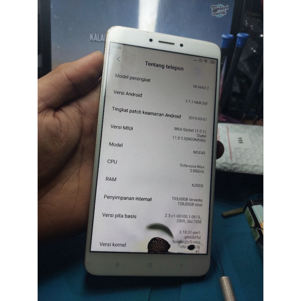 MI MAX 2 SECOND 4/128GB minus lcd nembong mesin segel mulus
