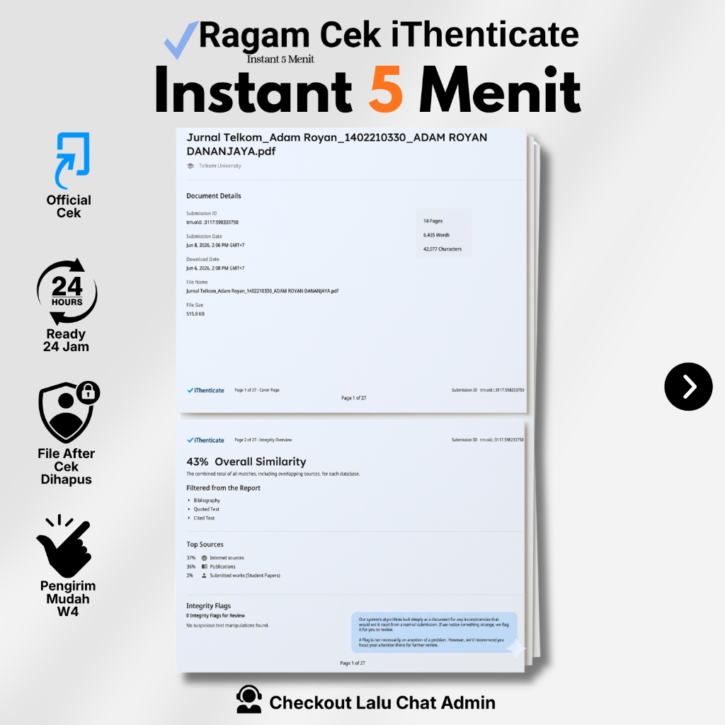 RagamCek iThenticate Instan 5 Menit / Edit Skor Plagiasi / Parafrase Murni