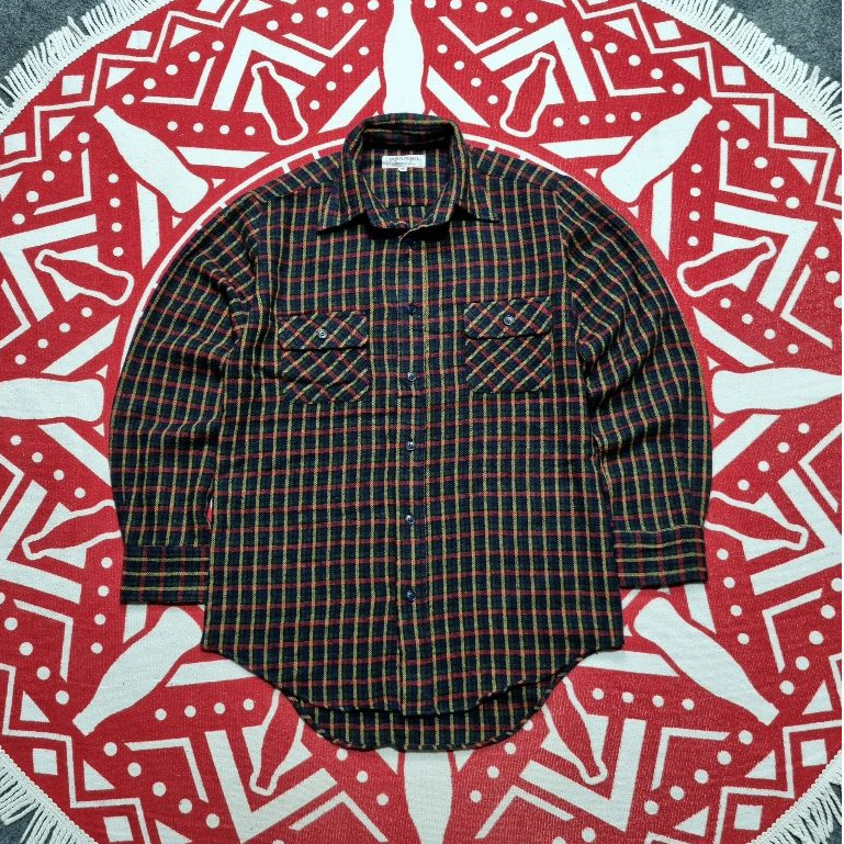 Kemeja Wol Flannel Yard Bird double pocket lengan panjang