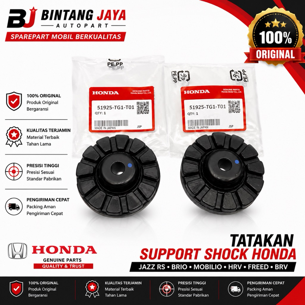 Tatakan Support Shock Depan Honda Original Jazz RS Brio Mobilio HRV BRV Freed 51925-TG1-T01