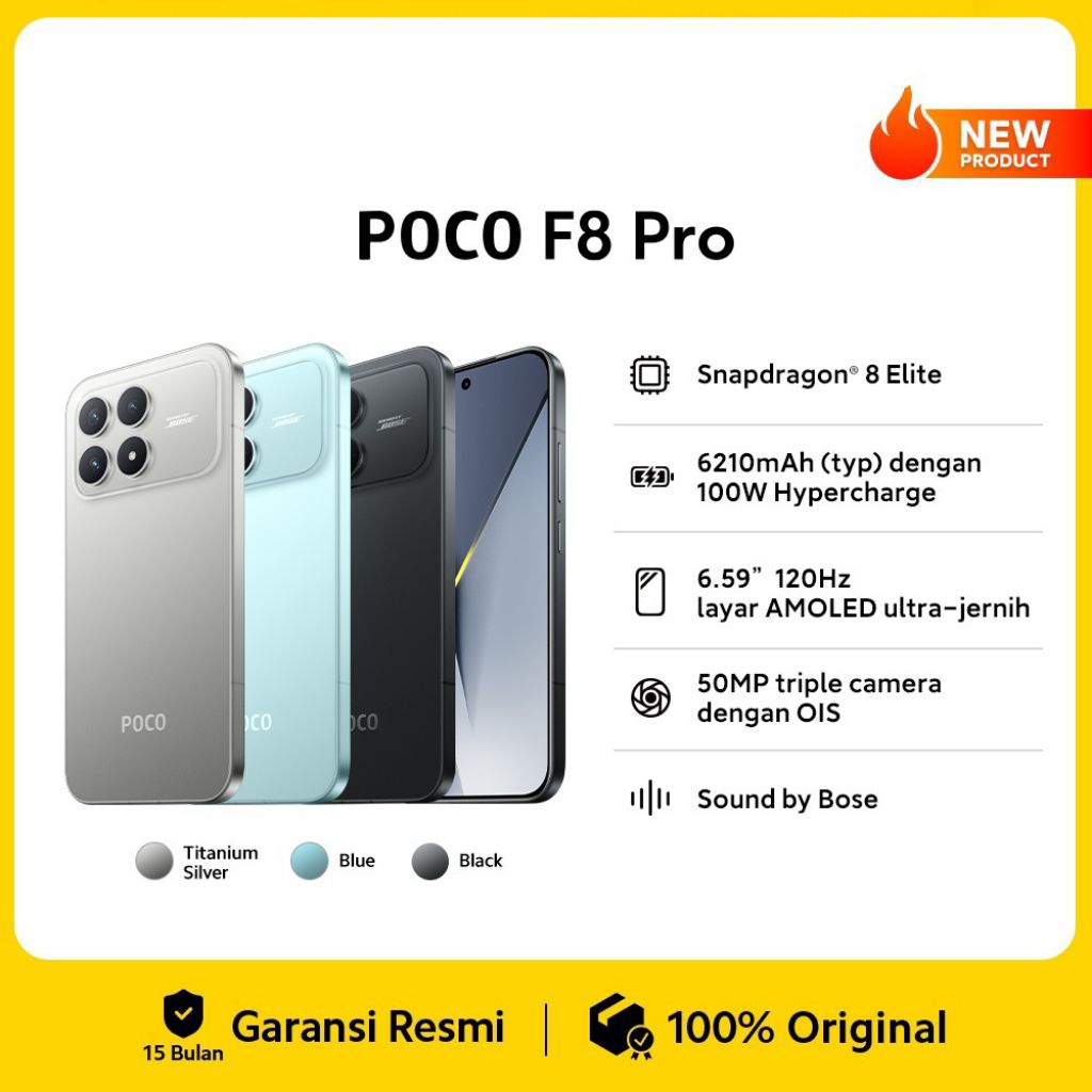 POCO F8 Pro 5G 12/512GB [New] Garansi Resmi