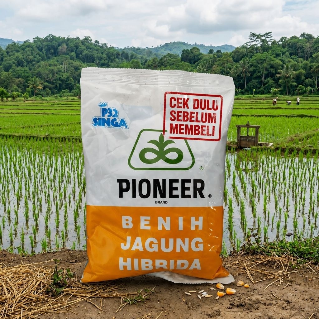 BENIH JAGUNG HIBRIDA PIONER P32 SINGA KEMASAN 1KG